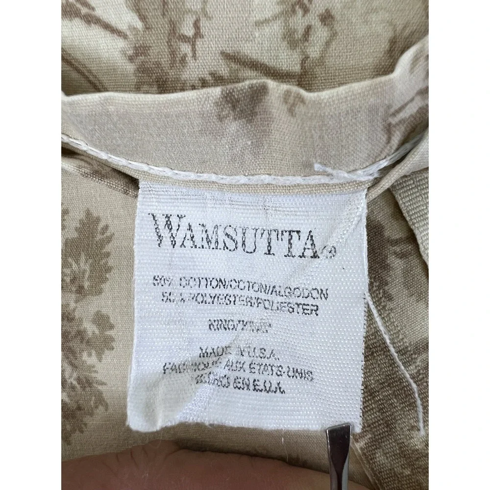 Vintage Wamsutta‎ Sz King Beige Floral Sheet Set Cotton / Polyester Y2K Made USA